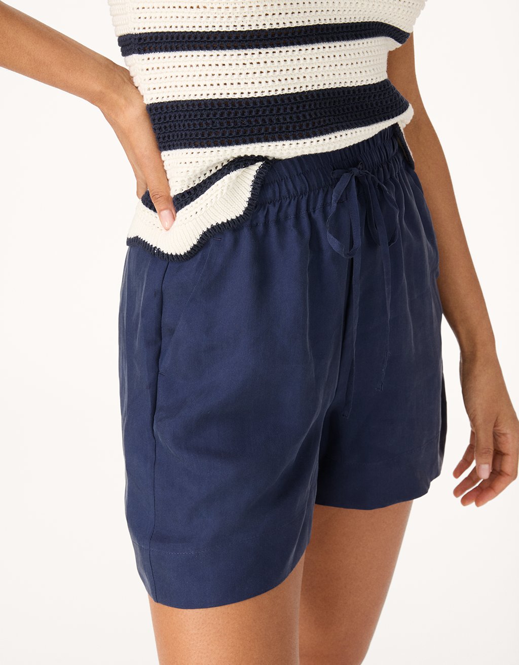 silk wide leg short