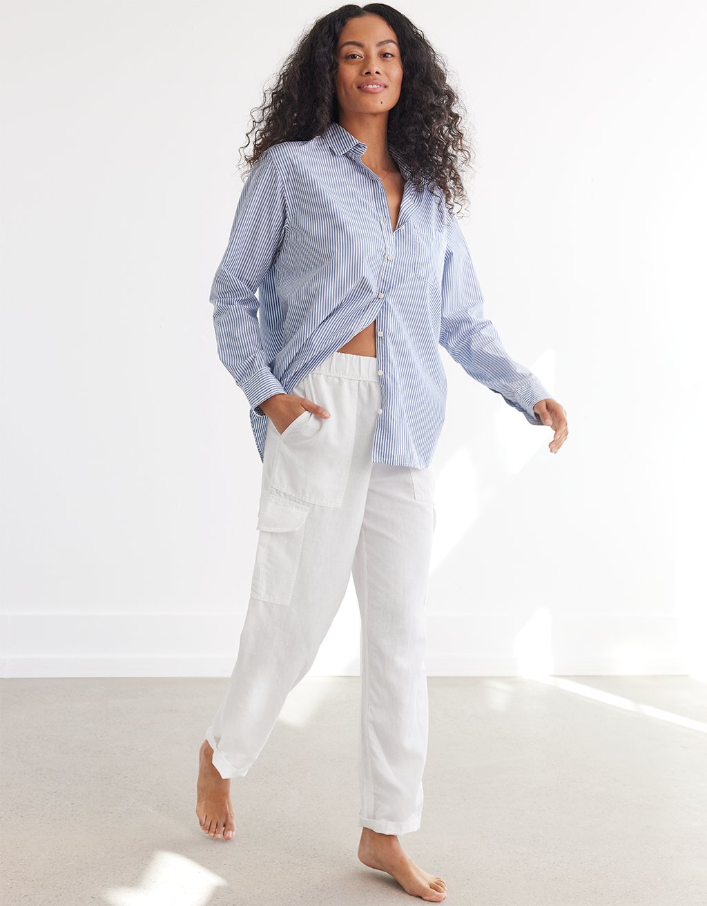 linen cargo pant