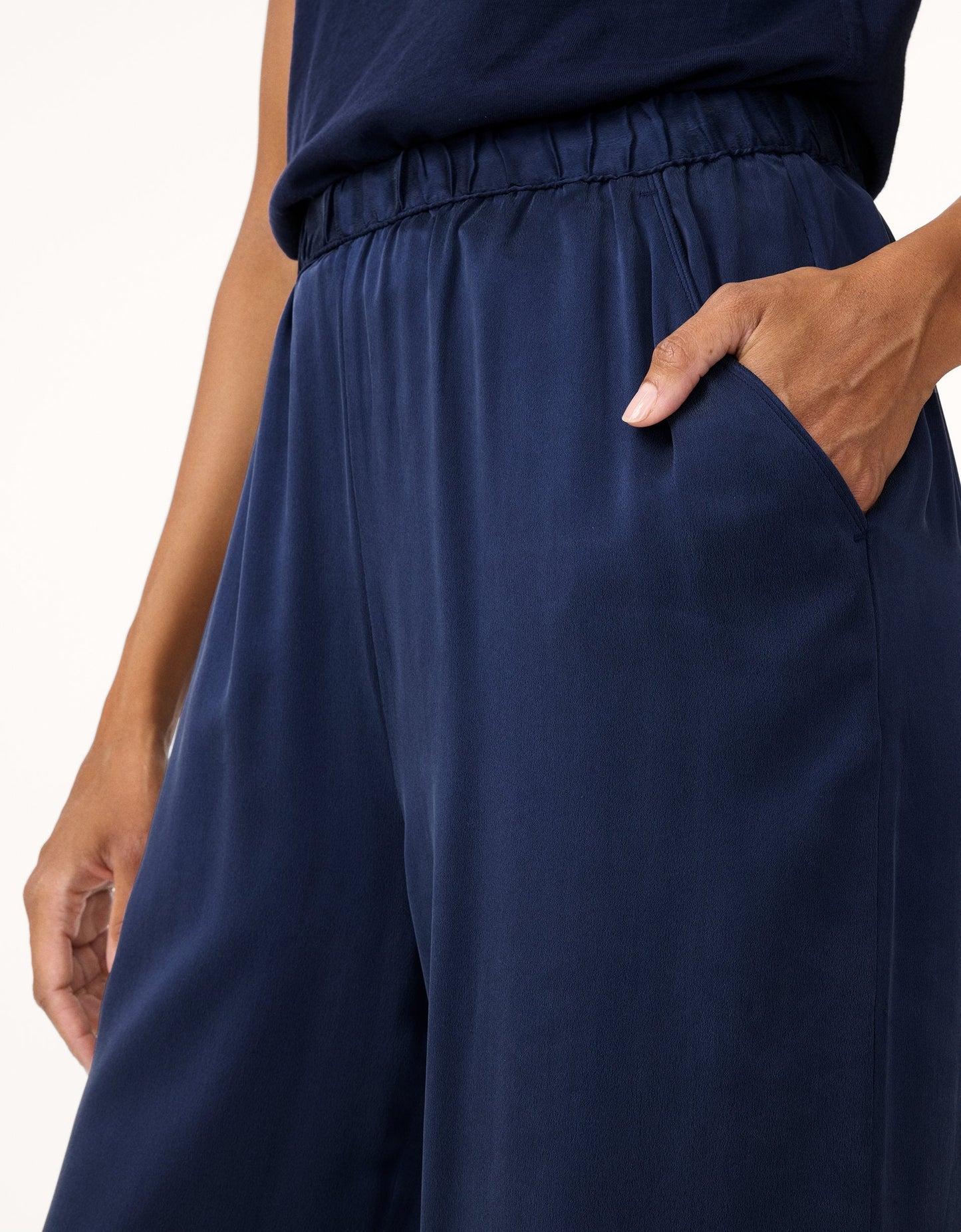 silk charmeuse wide leg pant