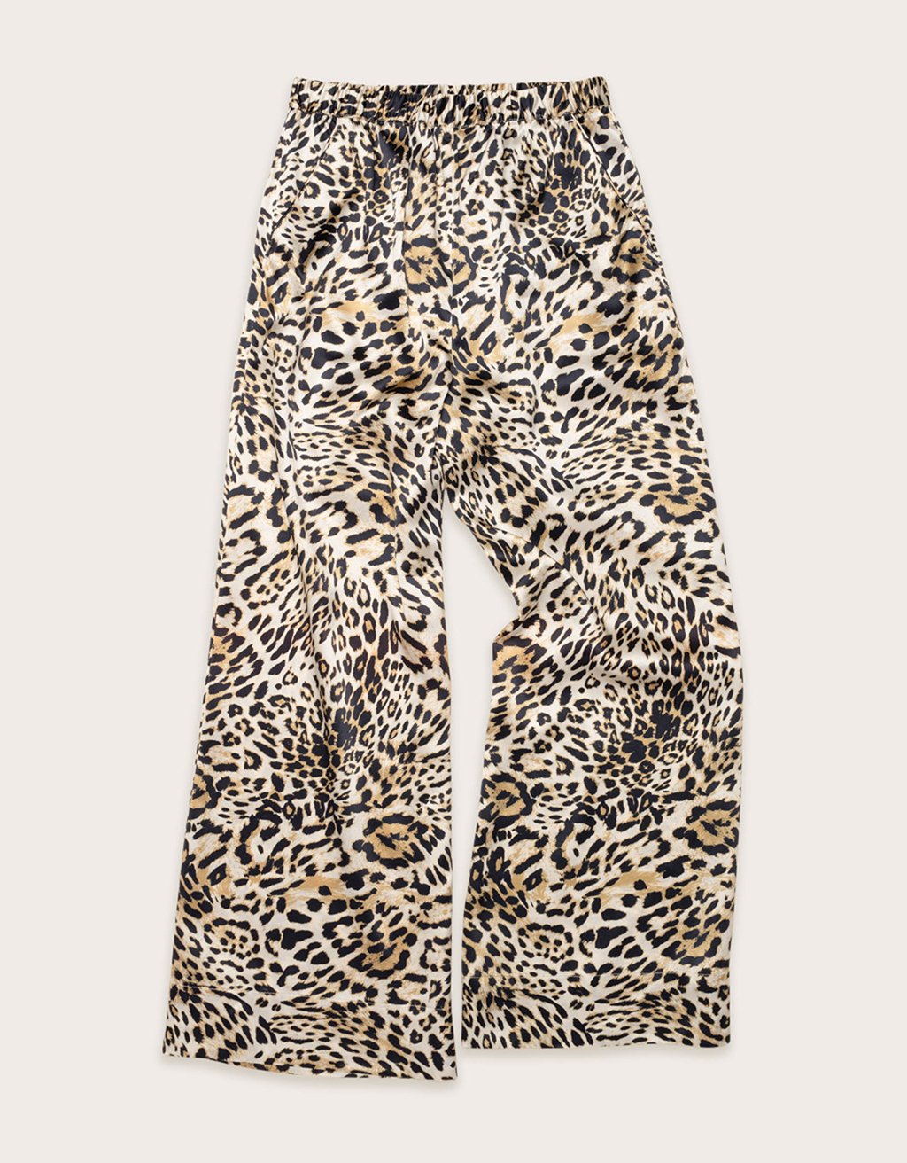 printed silk wide leg pant