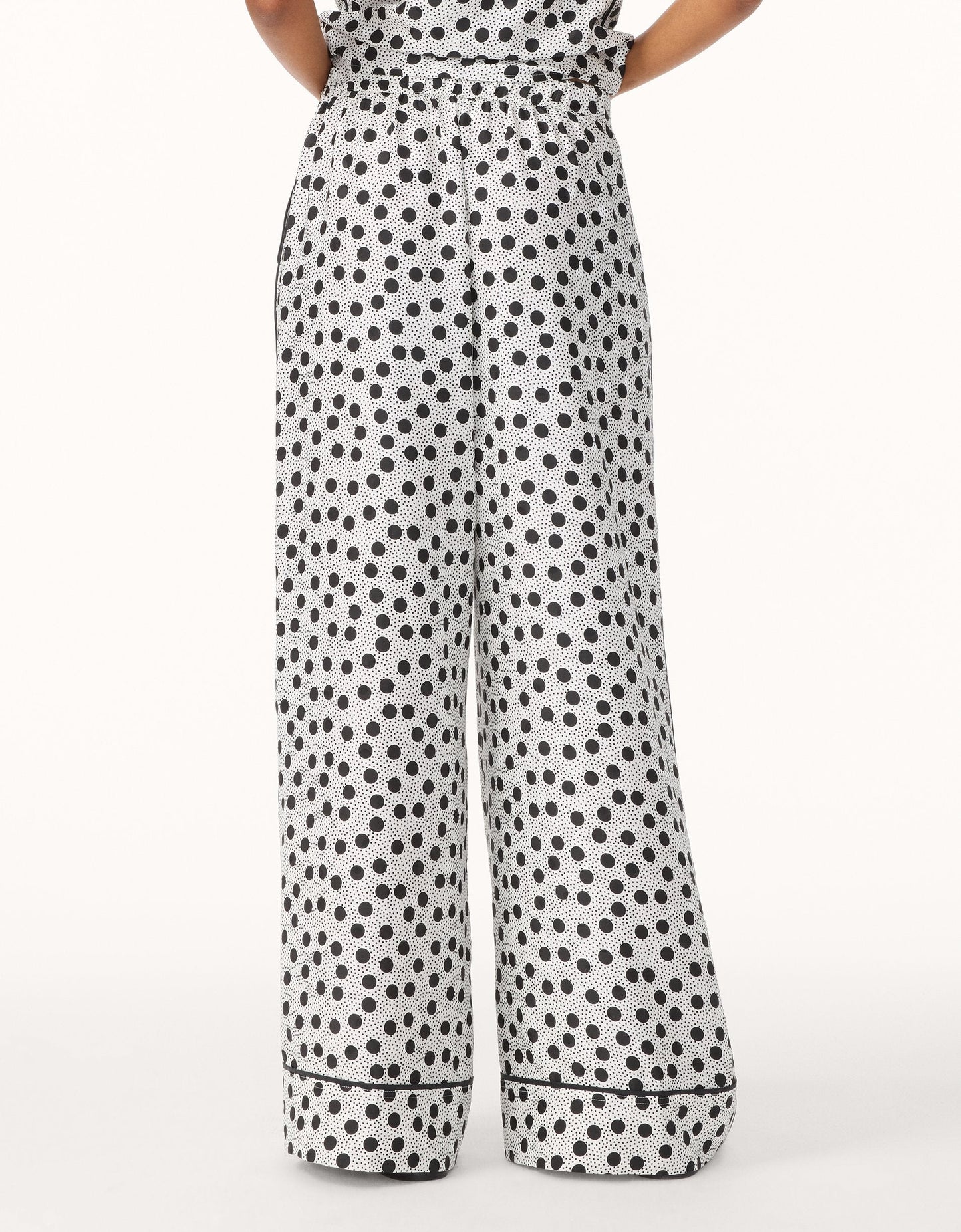 silk jacquard wide leg pant