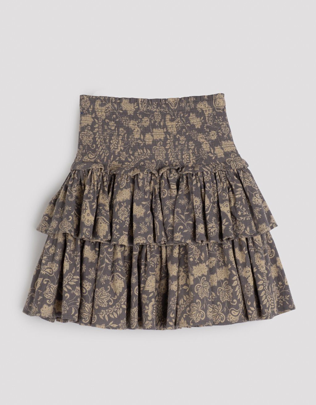 smocked mini skirt