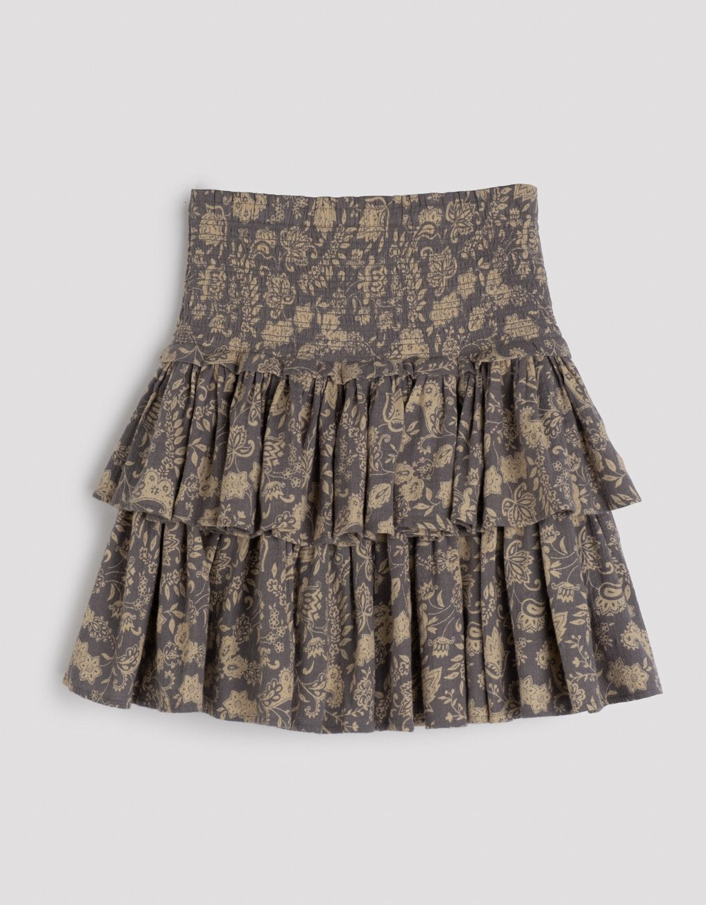 smocked mini skirt