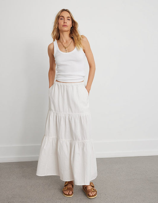 linen tiered skirt