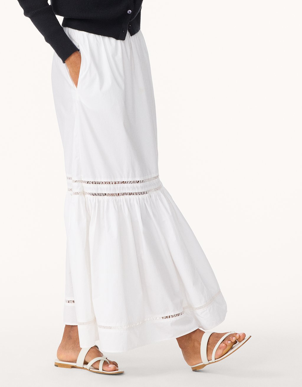 poplin tiered skirt
