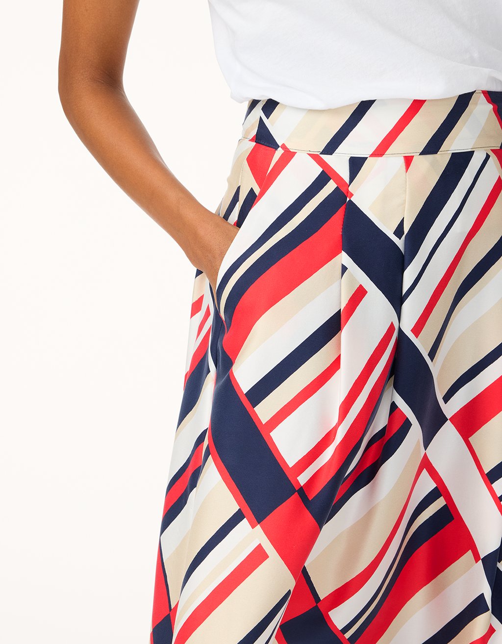 printed silk charmeuse skirt