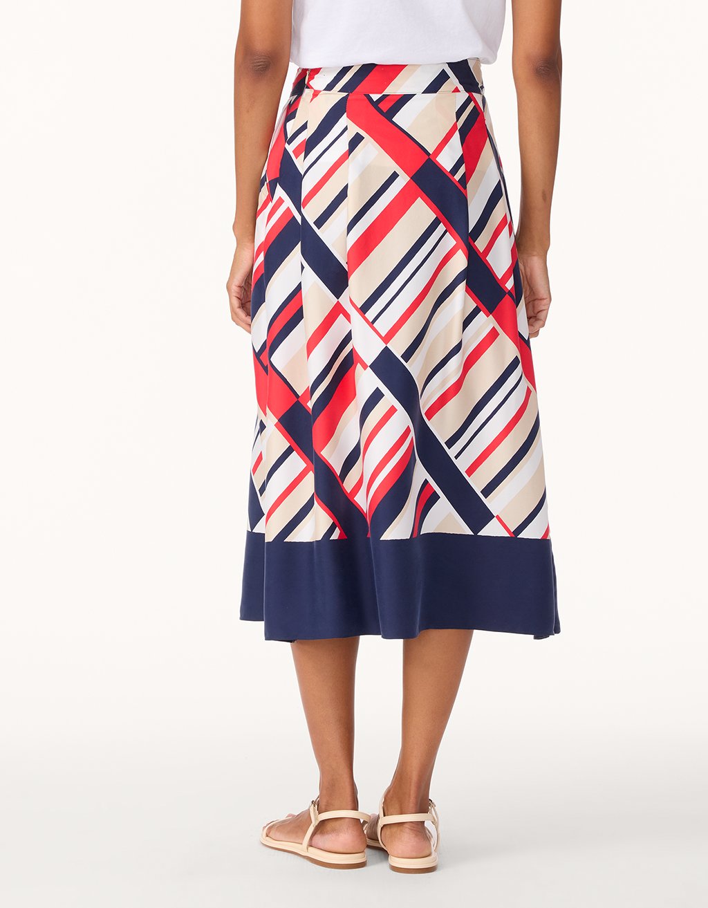 printed silk charmeuse skirt