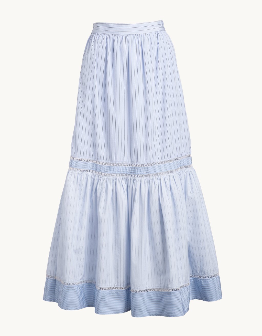 patchwork poplin tiered skirt
