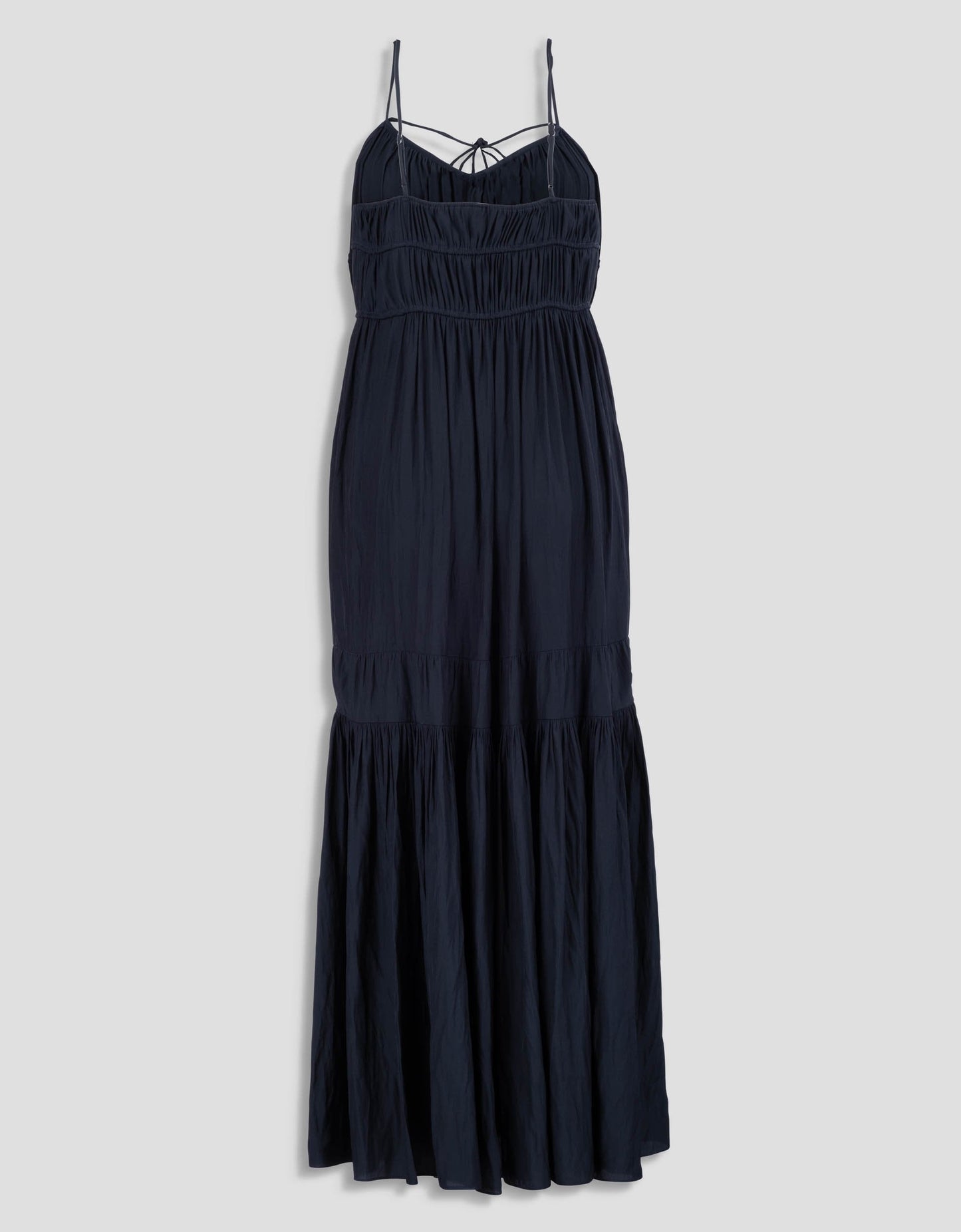 strappy shirred dress