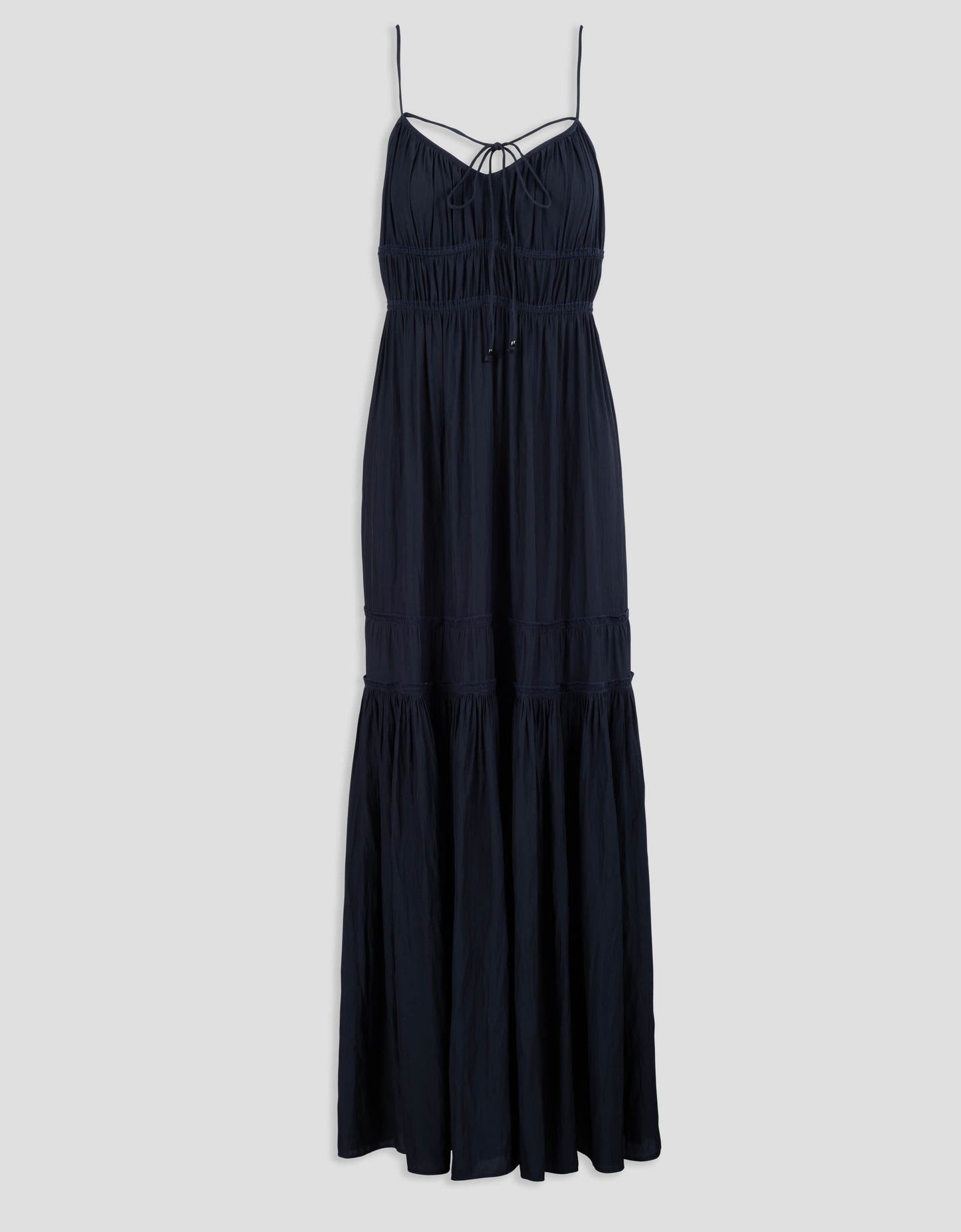 strappy shirred dress