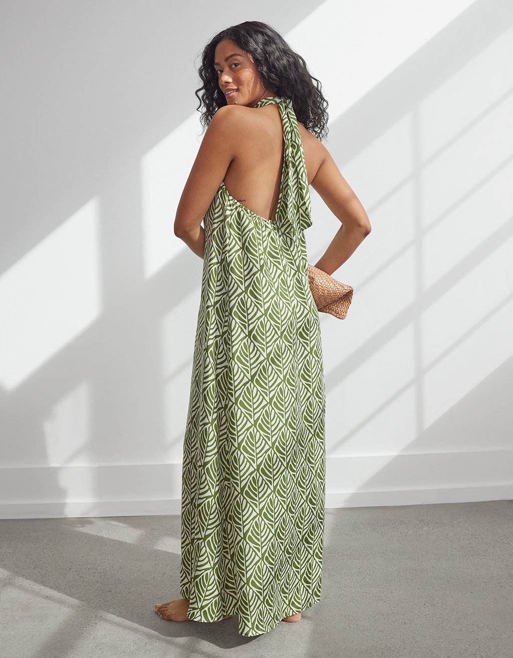 washable silk halter dress