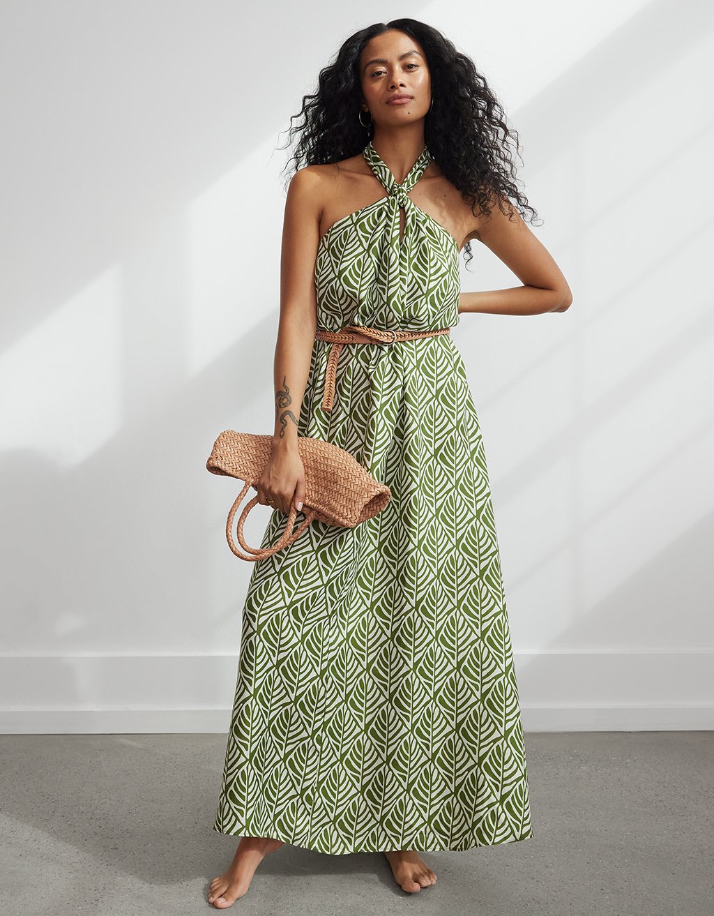 washable silk halter dress