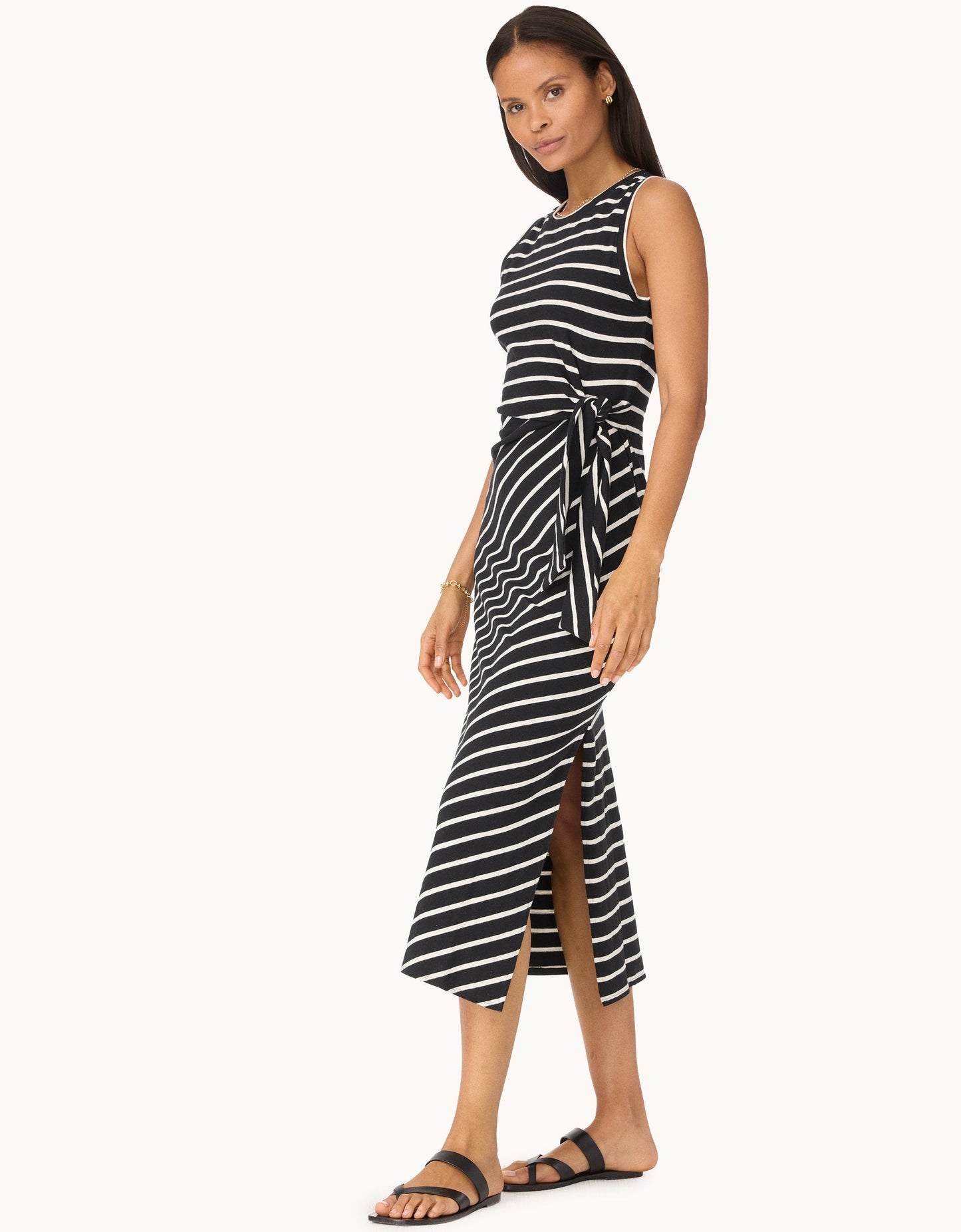 cotton side tie dress