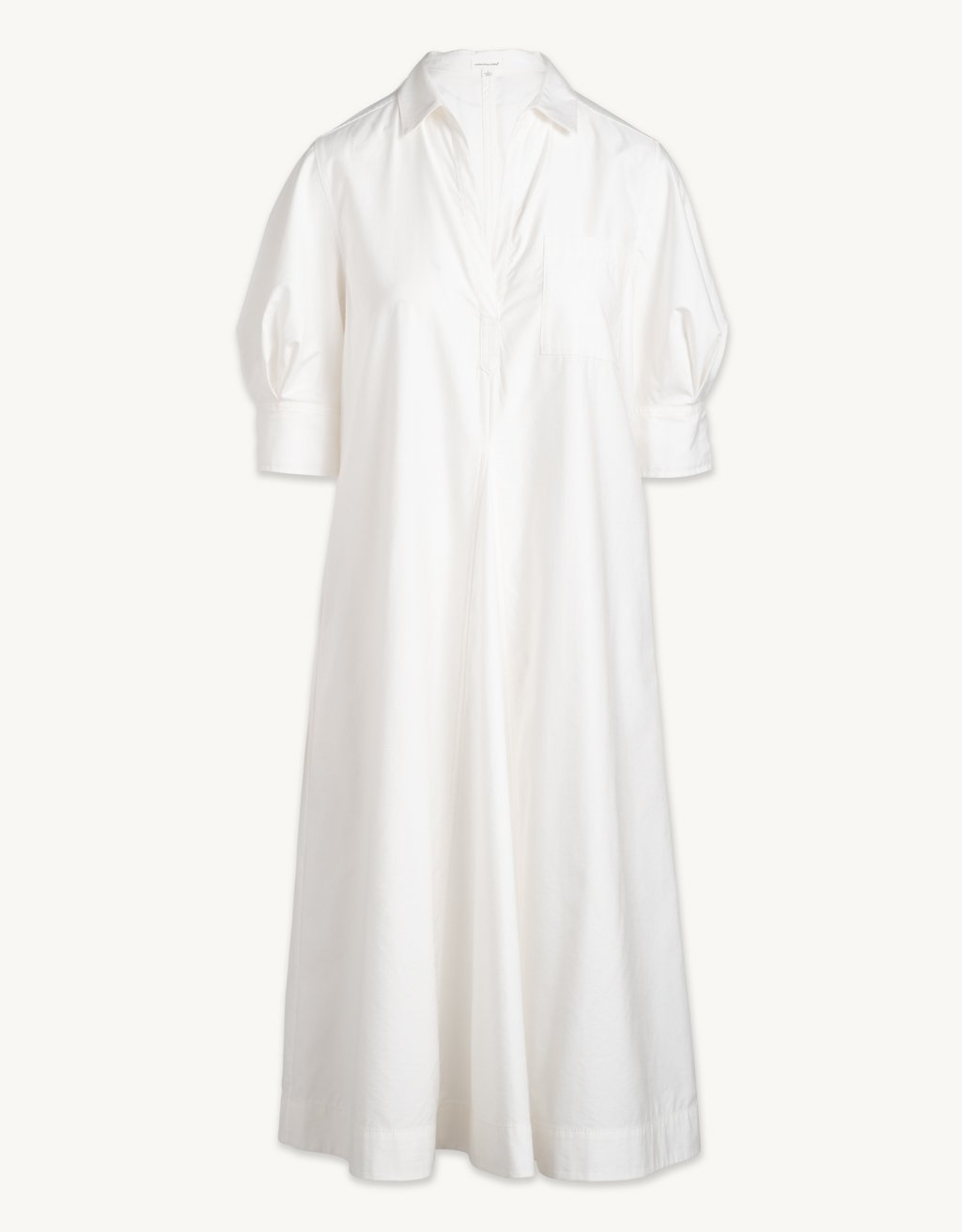 sateen puff sleeve shirt dress