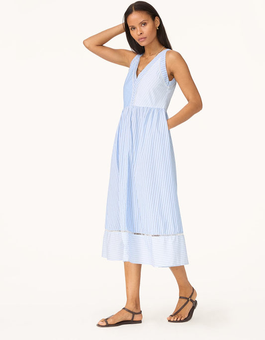 patchwork poplin dress