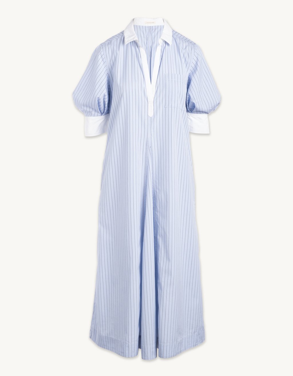cotton poplin puff sleeve shirt dress
