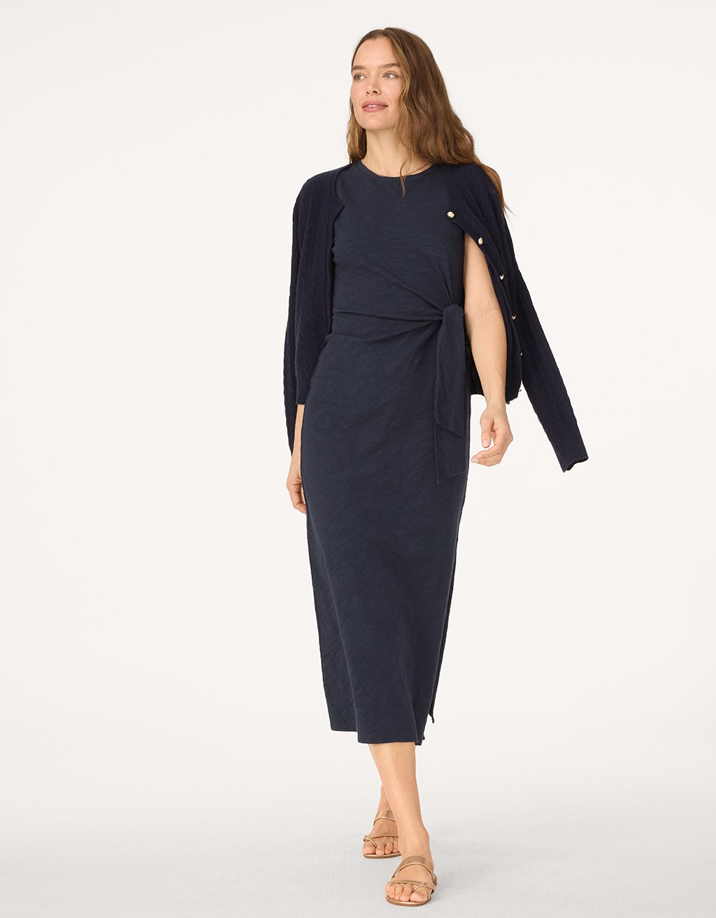 cotton side tie dress