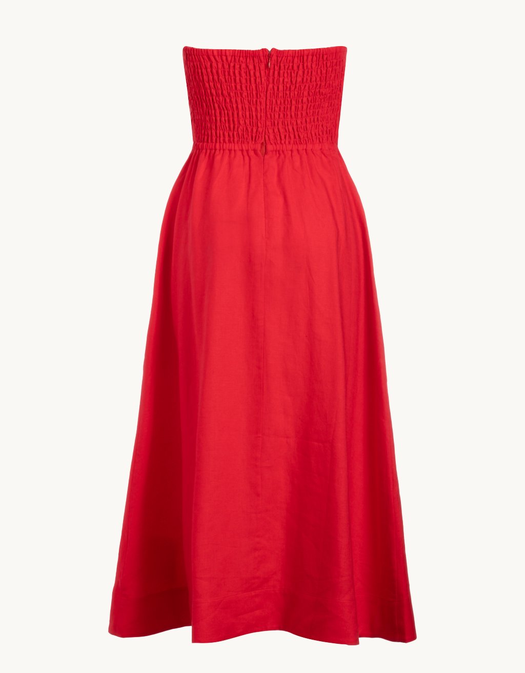 strapless linen dress