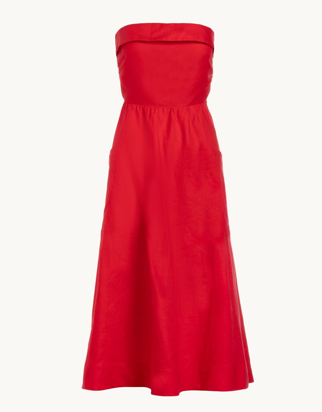 strapless linen dress