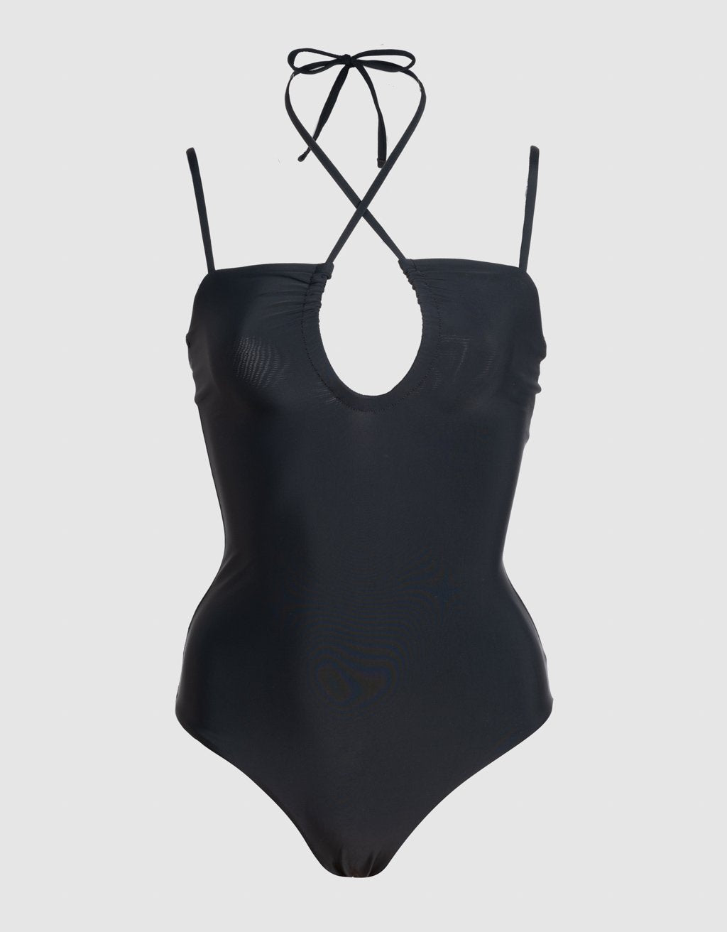 recycled nylon bandeau halter one piece