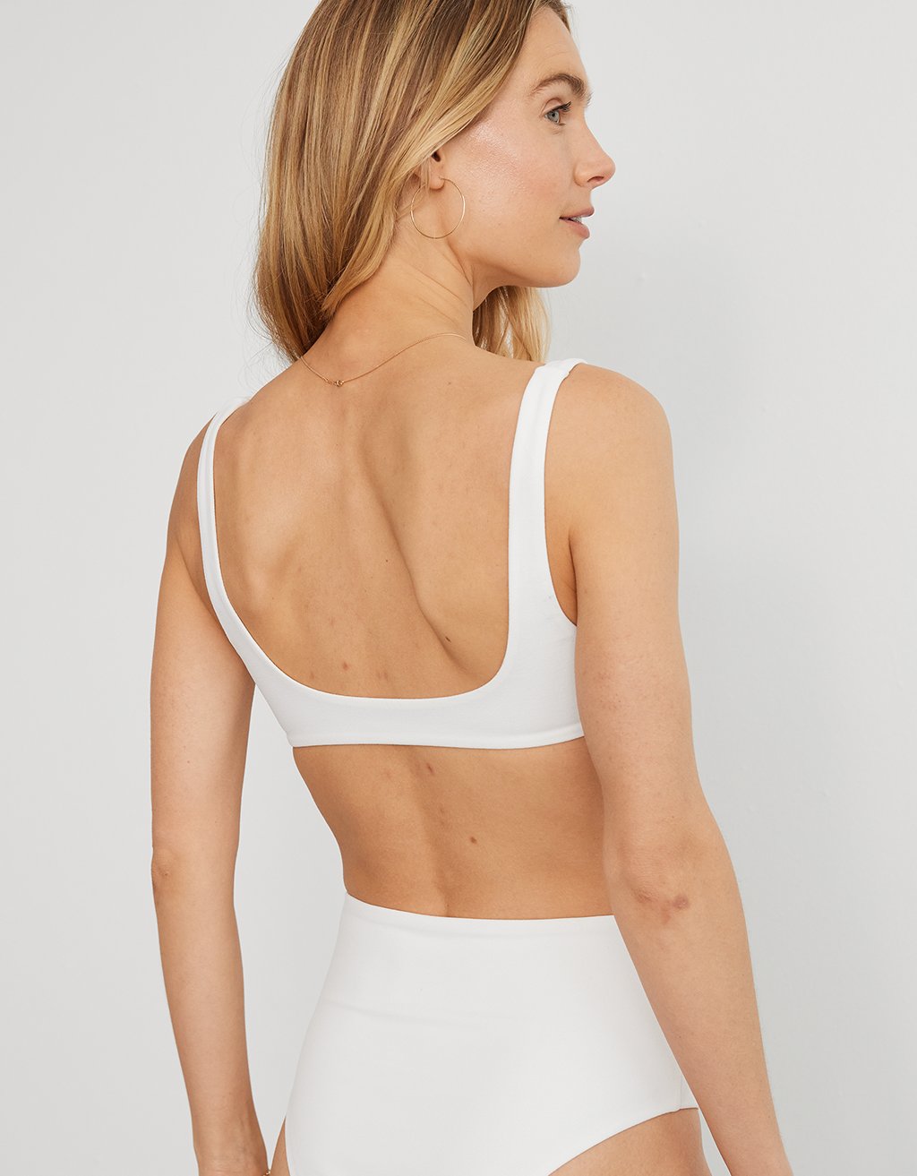 recycled crepe scoop bikini top