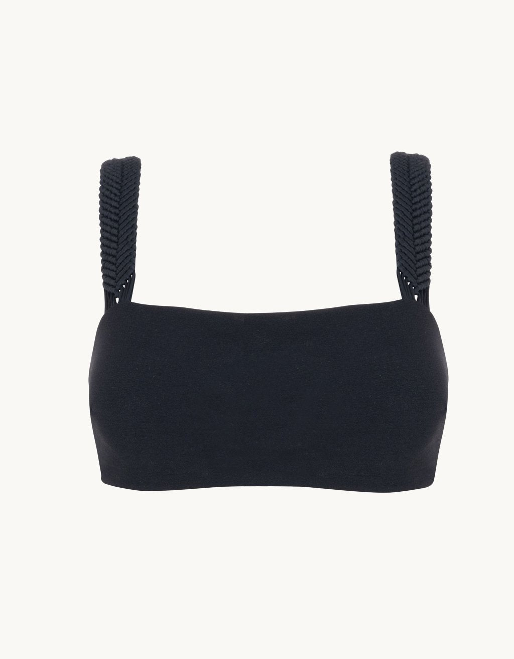 recycled crepe macrame bandeau bikini top