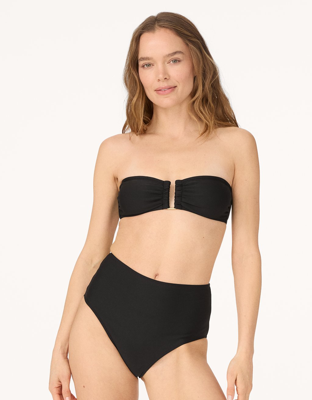 double knit wire bandeau bikini top