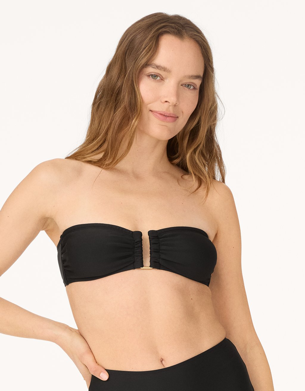 double knit wire bandeau bikini top