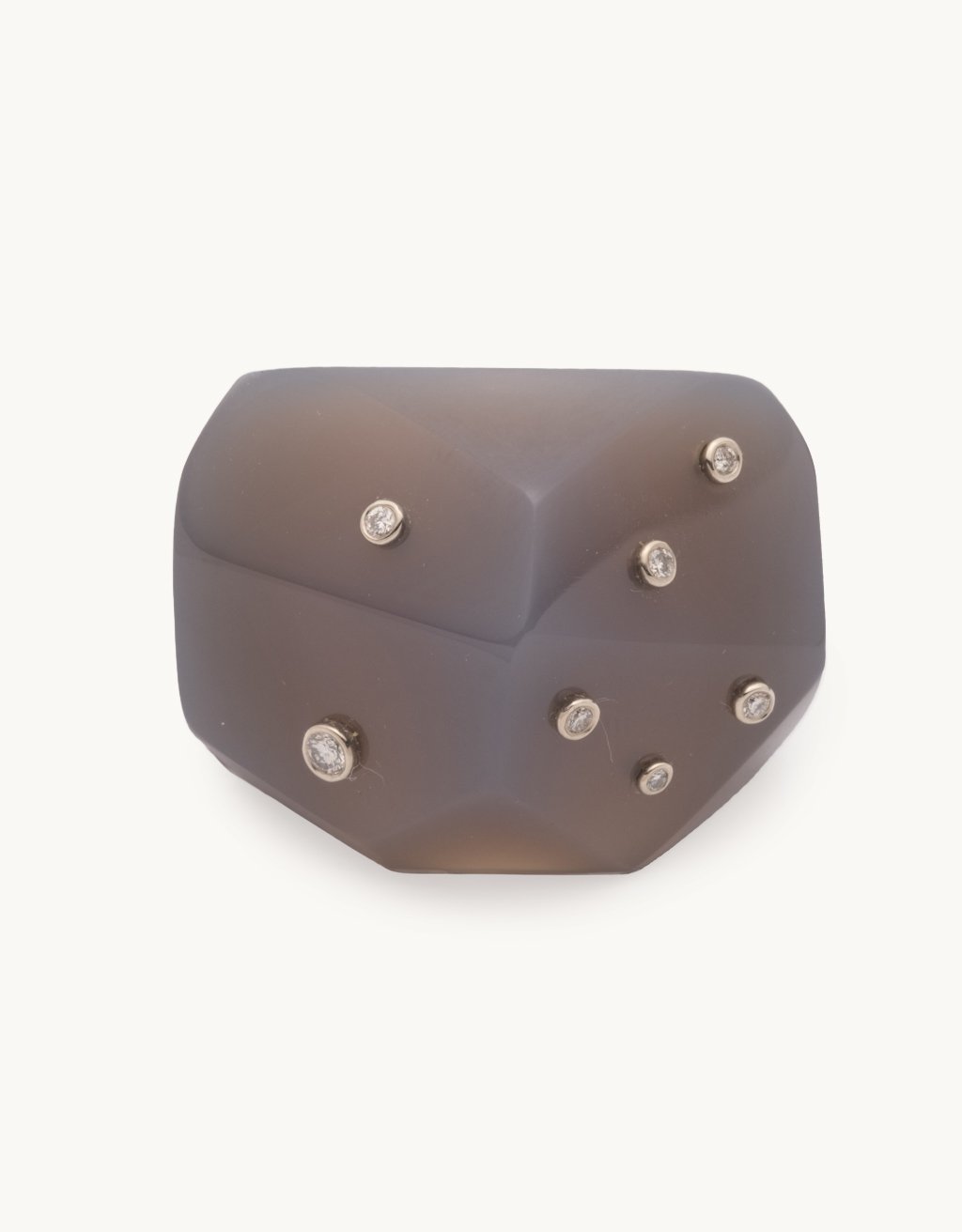 bleecker & prince mini grey agate crane ring
