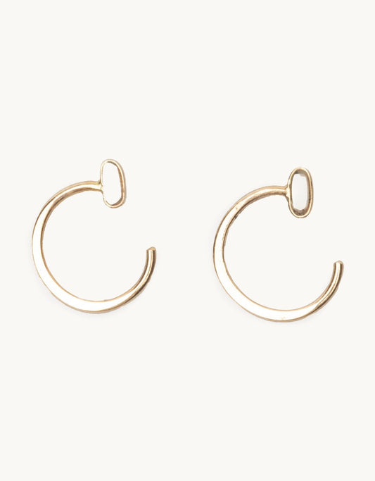 melissa joy manning bezel wrapped opal hug hoop earrings