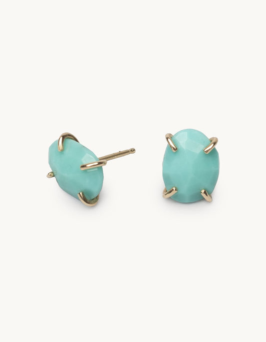 melissa joy manning prong set turquoise stud earrings