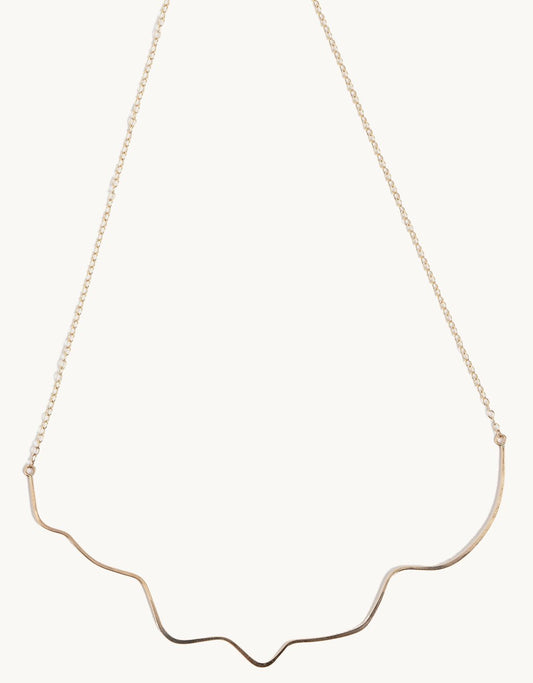 melissa joy manning 14k gold forged wiggle half collar necklace