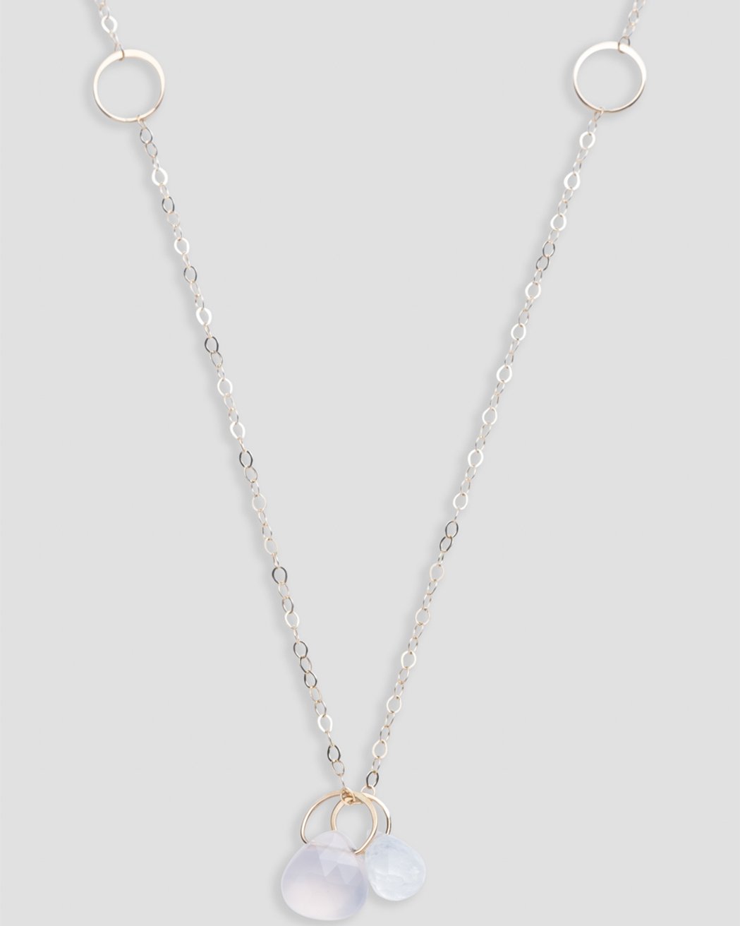 melissa joy manning rainbow moonstone and pink chalcedony necklace