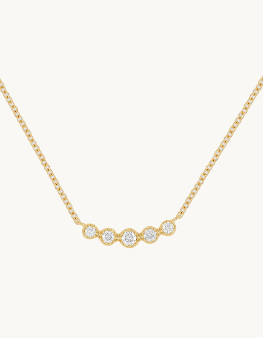 EF Collection Diamond Crown Cresent Necklace