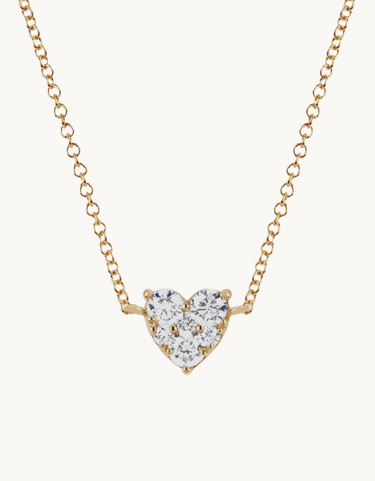 ef collection full cut diamond heart choker necklace