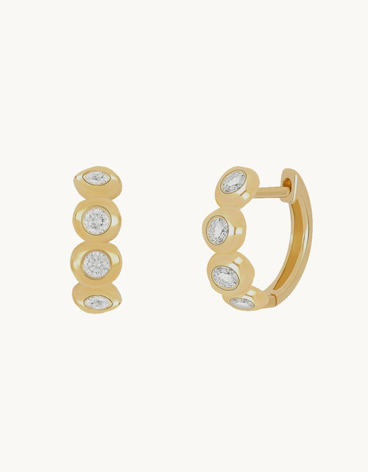 ef collection diamond pillow huggie earrings