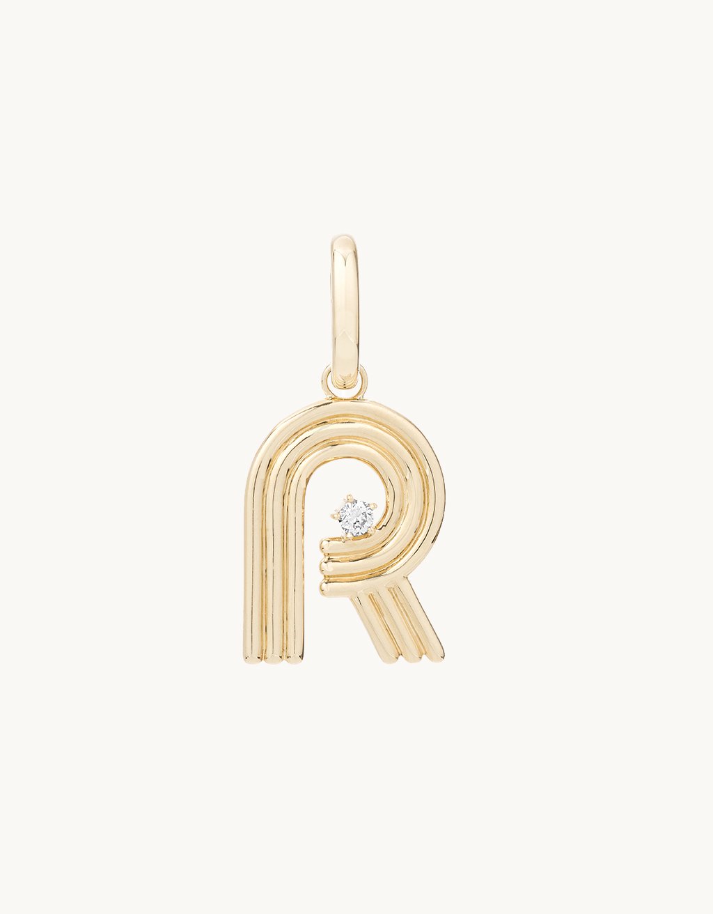 adina reyter groovy diamond initial charm (r)