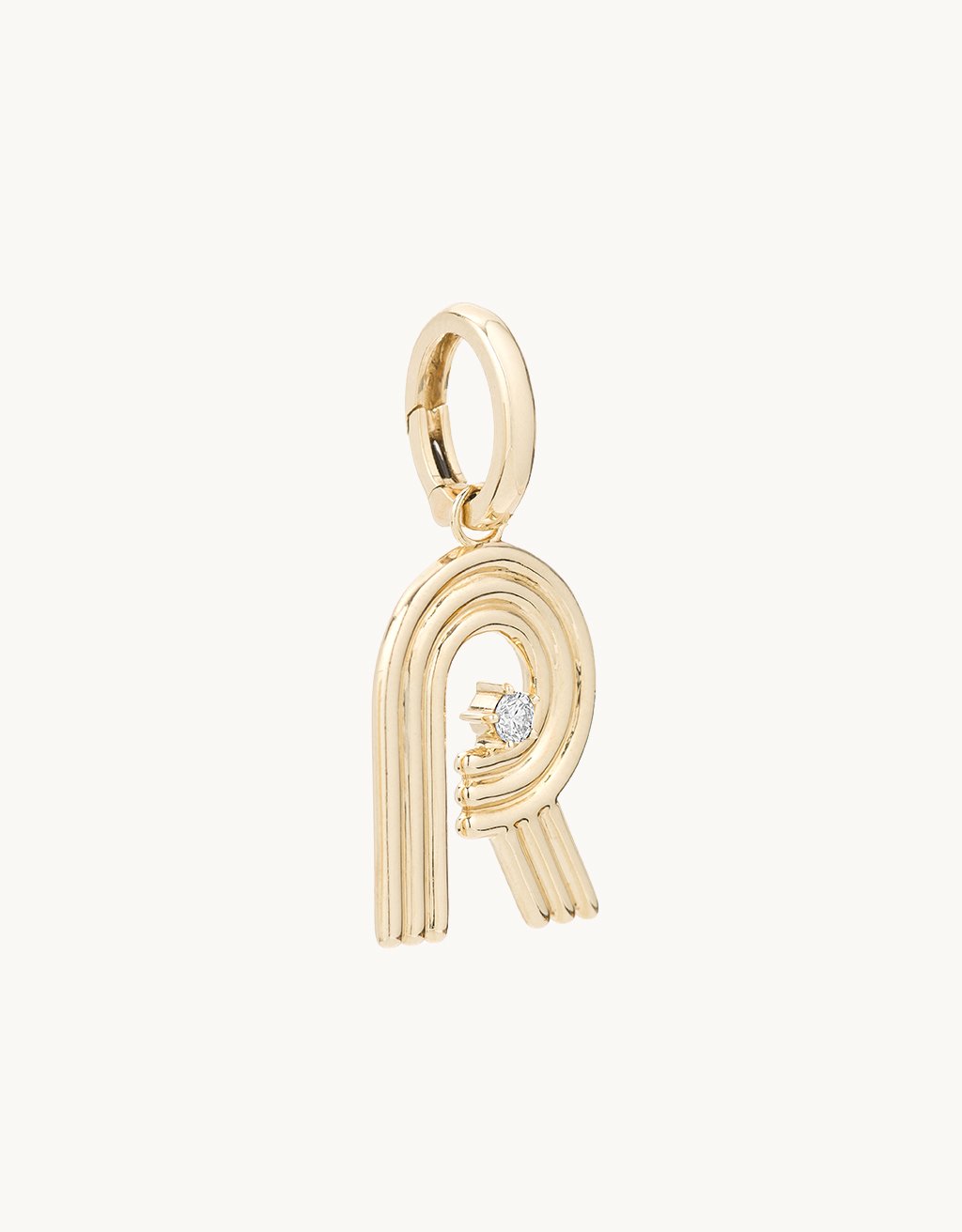 adina reyter groovy diamond initial charm (r)
