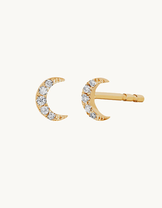 ef collection baby diamond moon stud earring