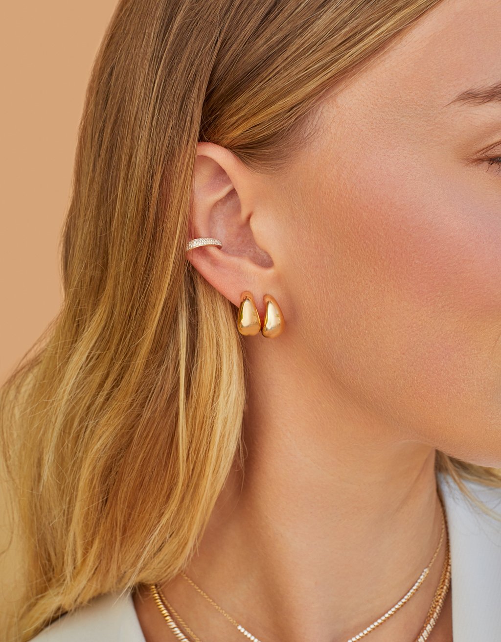 ef collection gold jumbo dome hoop earring