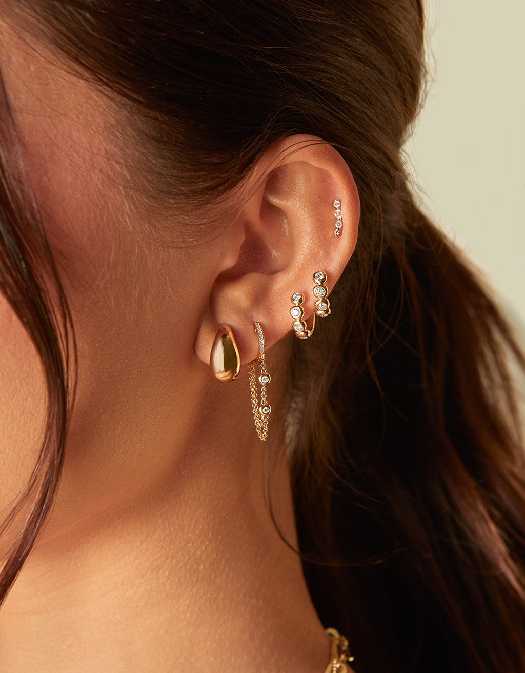 ef collection gold jumbo dome hoop earring