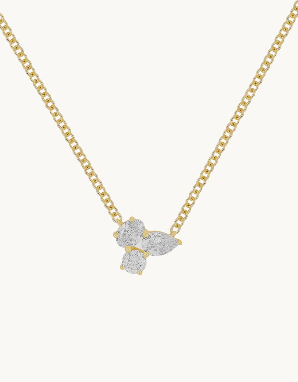ef collection triple diamond cluster necklace
