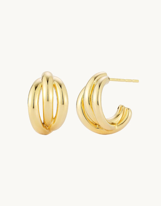 ef collection gold knot huggie earrings