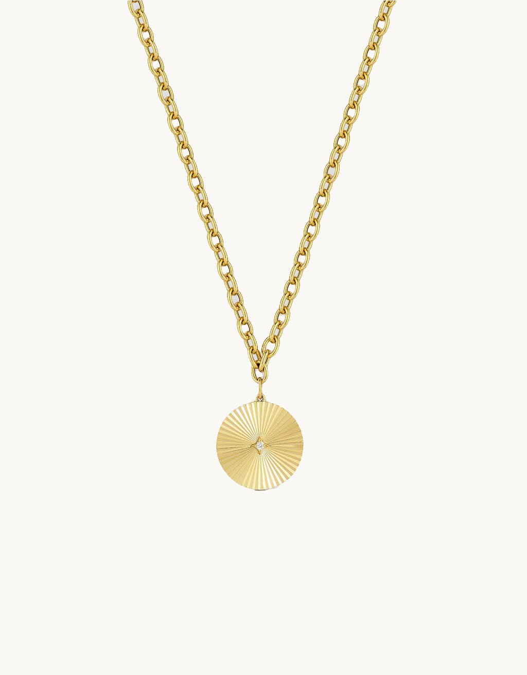 ef collection jumbo gold and diamond fluted disc chain necklace