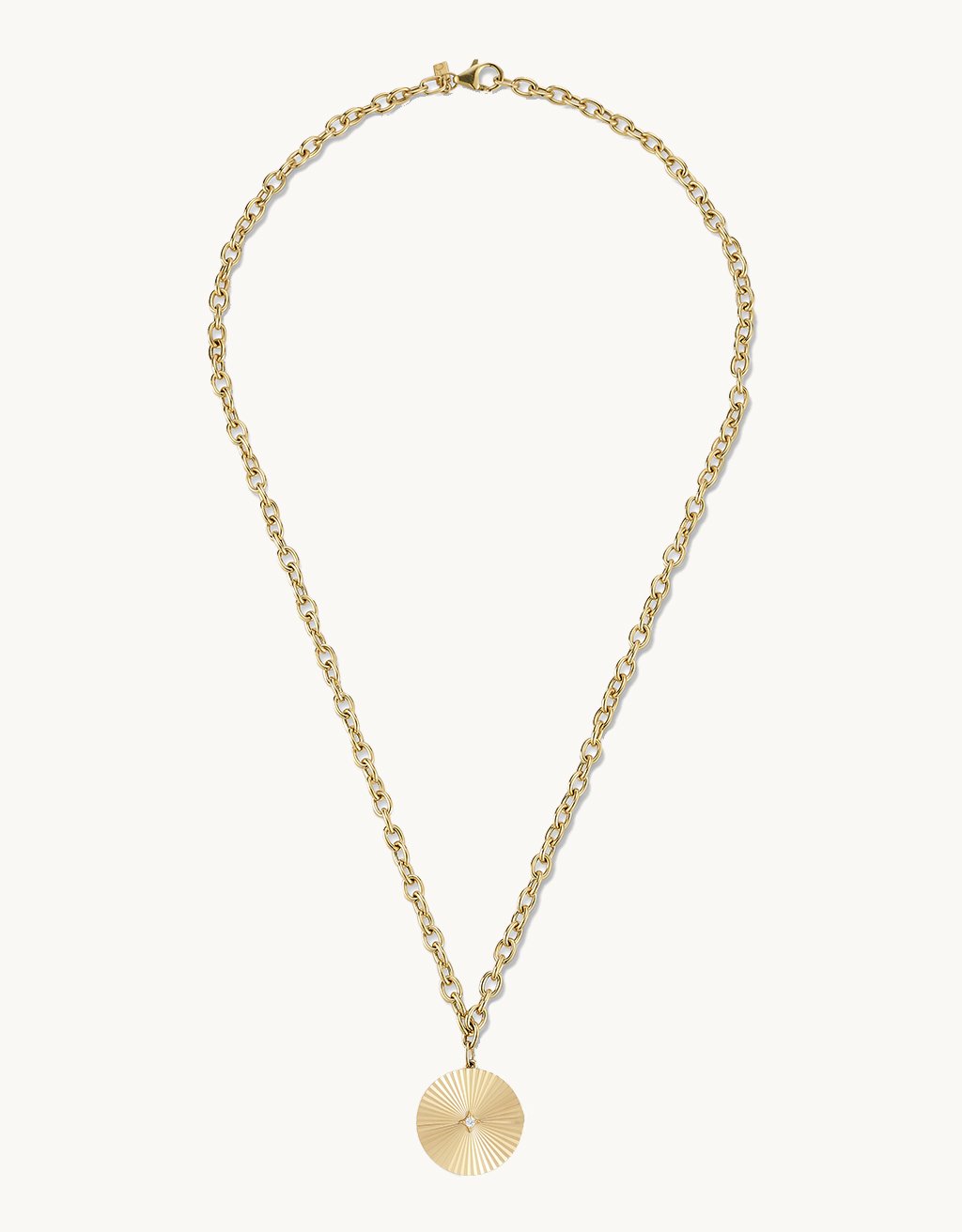 ef collection jumbo gold and diamond fluted disc chain necklace