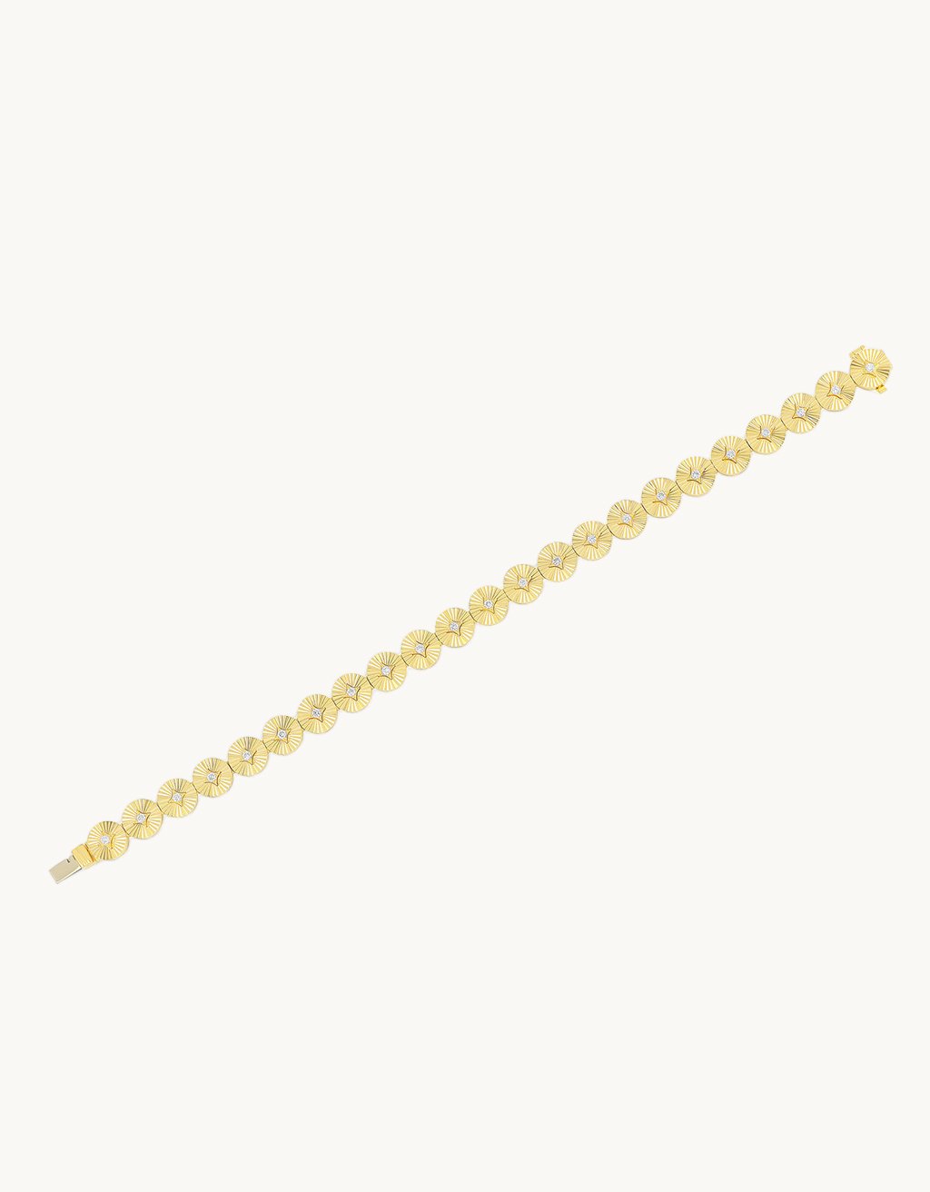 ef collection gold and diamond fluted disc eternity bracelet