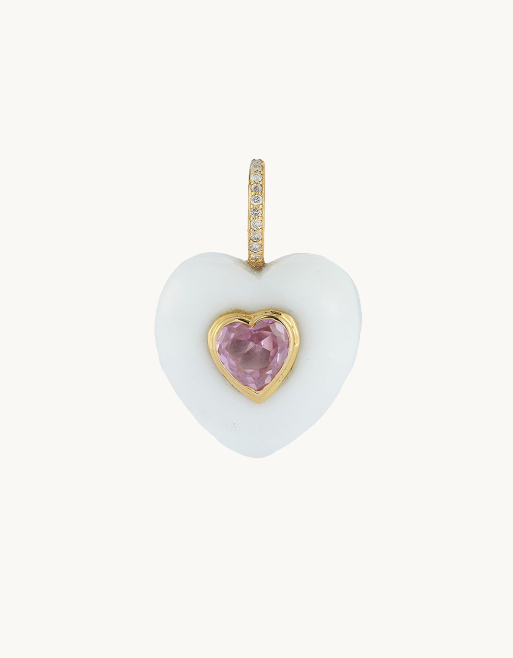 kate collins white onyx stone heart pendant