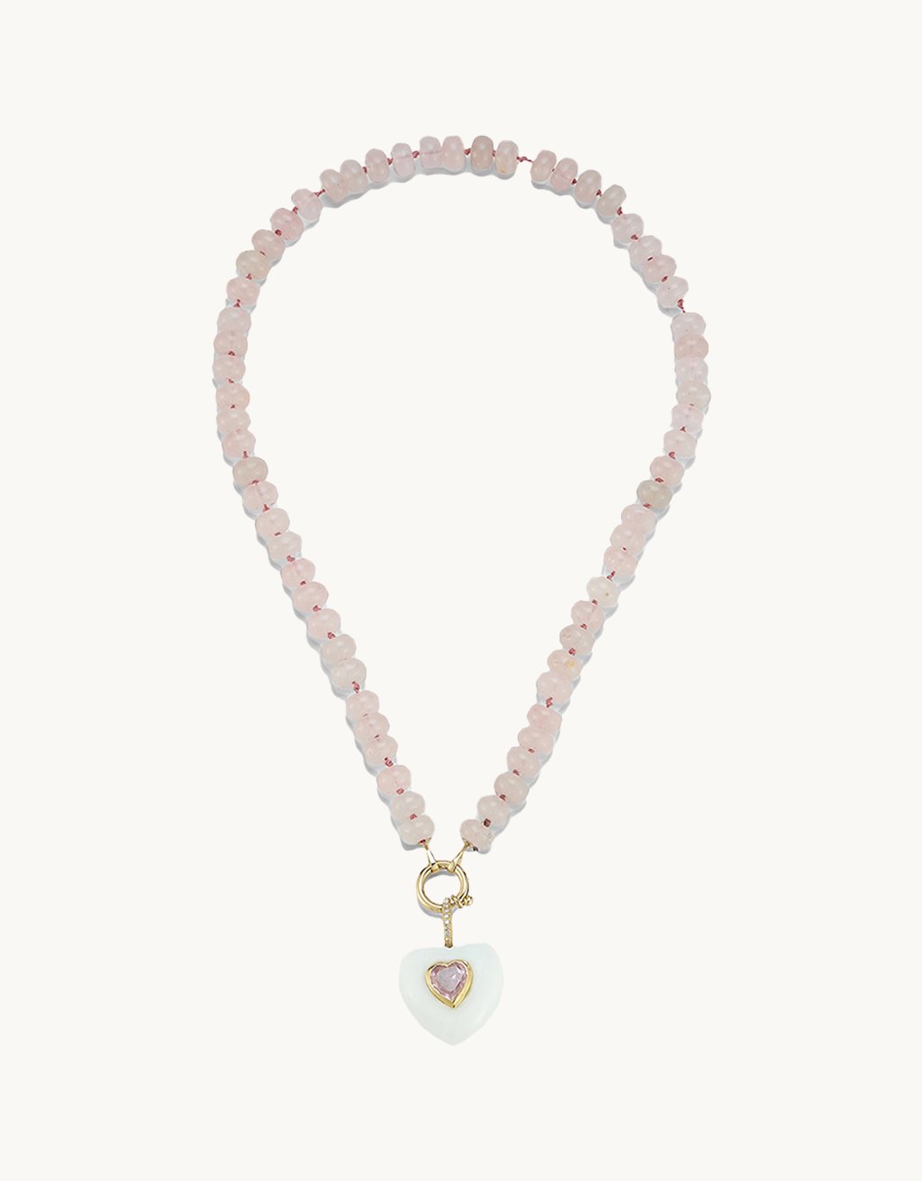 kate collins white onyx stone heart pendant