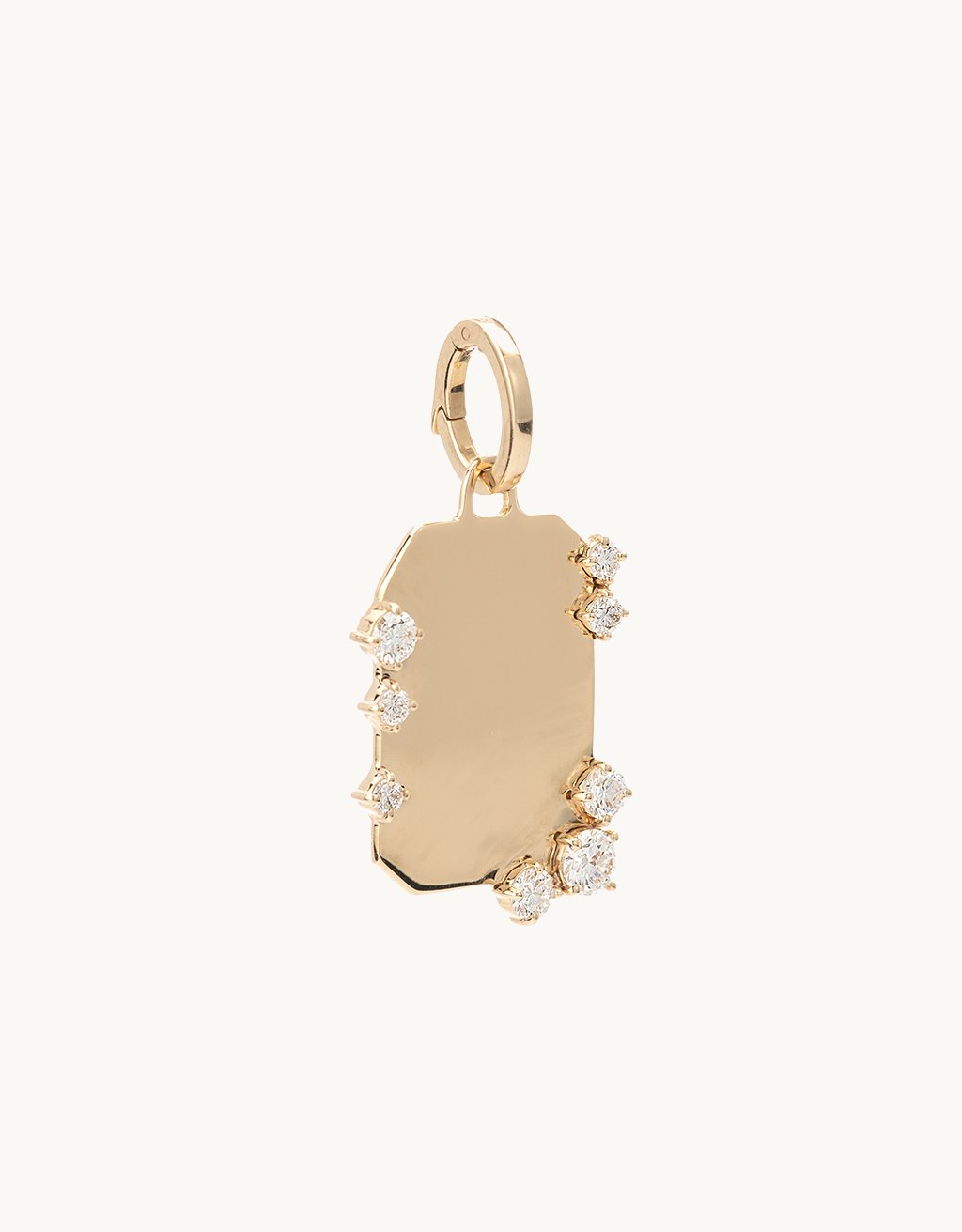 adina reyter Diamond Dog Tag Hinged Charm