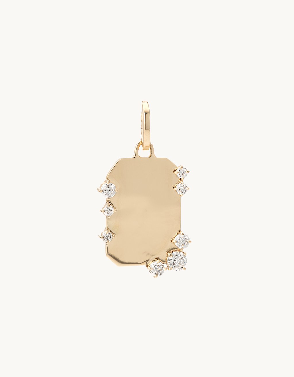 adina reyter Diamond Dog Tag Hinged Charm